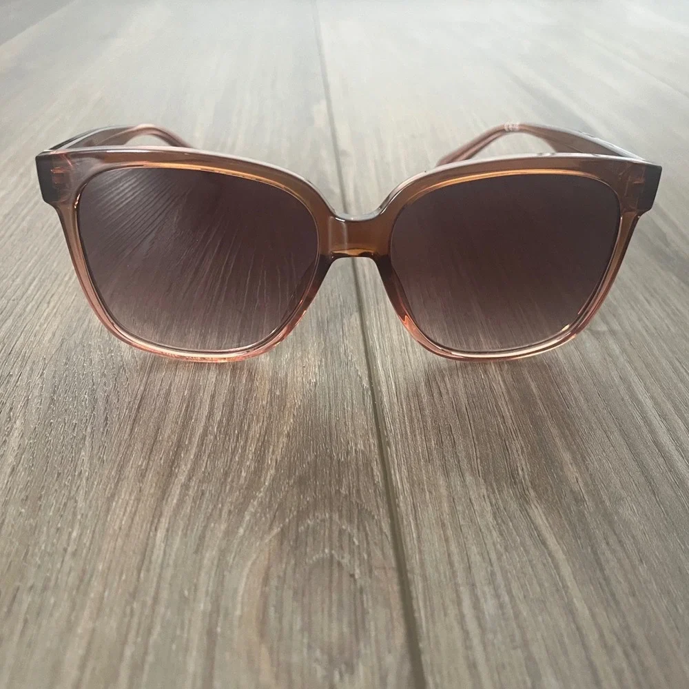 Quay Wide Awake Sunglasses Oversized Square Oat Frame Brown Lens One Size